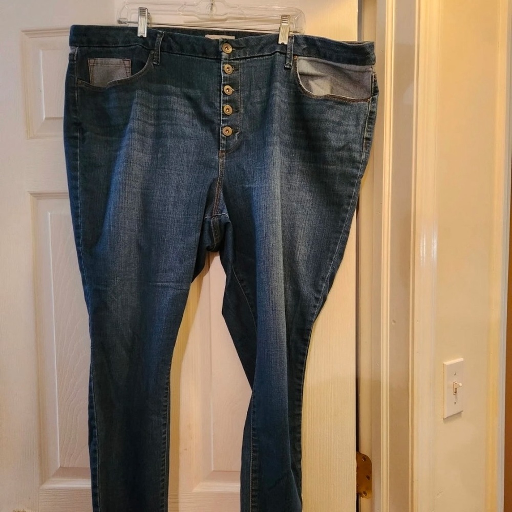 JESSICA SIMPSON BLUE JEANS 24W PLUS ADORED HIGH RISE ANKLE STRETCH CURVY